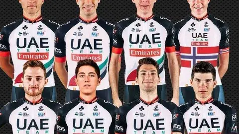 El equipo de UAE Team Emirates en La Vuelta a España.