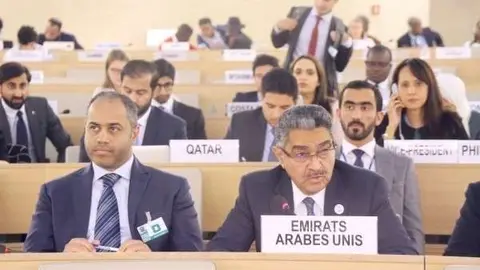 La delegación de EAU en el Consejo de Derechos Humanos de la ONU.