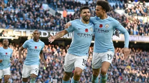 El Manchester City celebra un gol la temporada 2018-2019.