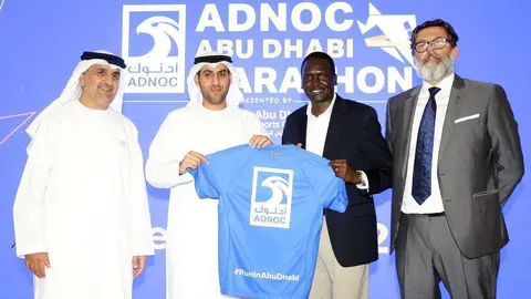 Un momento de la presentación del Maratón 2018 de Abu Dhabi.