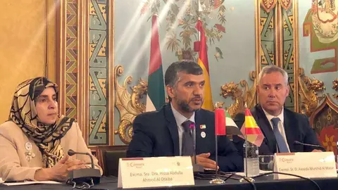 Un momento del encuentro sobre cooperación entre España y Abu Dhabi.