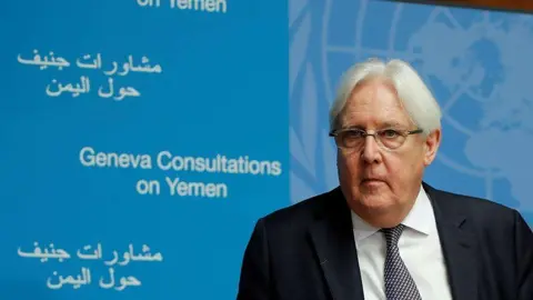 El enviado de la ONU Martin Griffiths asiste a una conferencia de prensa antes de las conversaciones de Yemen en las Naciones Unidas en Ginebra, Suiza, el 5 de septiembre de 2018. (Reuters)