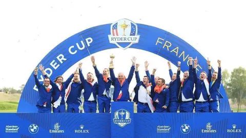 El equipo de Europa ganador de la Ryder Cup de golf. (Getty Images)