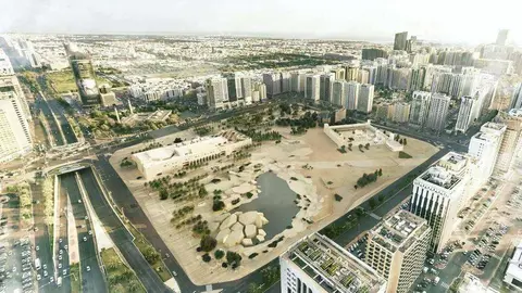 Recreación de la remodelación del área de Al Hosn. (Departamento de Cultura y Turismo de Abu Dhabi)