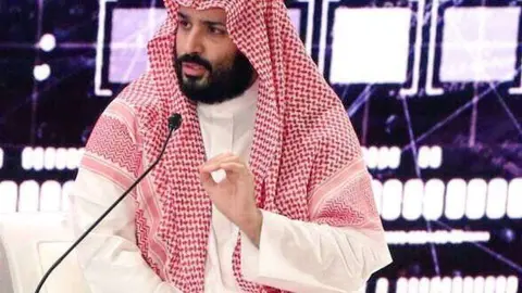 El prínicipe Mohammed bin Salman,durante su internvención en Future Investment Initiative.