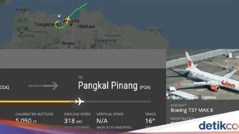En la captura de Flightradar se observa la trayectoria del vuelo desaparecido.