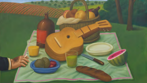 'Picnic' es una de las obras de Fernando Botero que se expondrán en Dubai. (Cortesía de Custot Gallery Dubai y el artista)