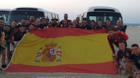 Militares del buque Castilla en Dubai.