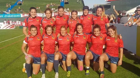 El equipo español de rugby en Dubai. (Twitter)