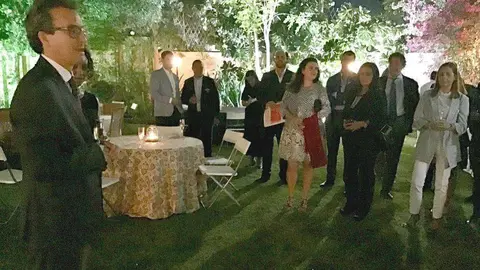 El embajador de España, durante su intervención en el encuentro. (Cedida)