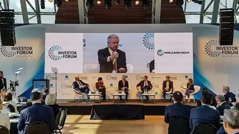 E ministro de Chile durante su intervención en el Foro de Inversiones del G20.