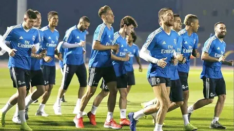 Entrenamiento del Real Madrid en las instalaciones de la Universidad de Nueva York de Abu Dhabi. (@realmadrid)