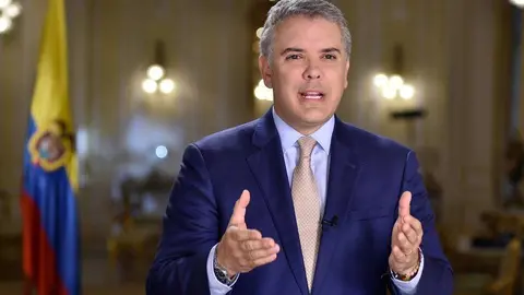 El presidente de Colombia, Iván Duque, durante el saludo de Año Nuevo que protagonizó hace sólo unos días. (Presidencia de Colombia)