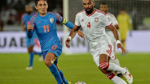 Los jugadores emiratíes dejaron una buena impresión durante el partido Emiratos Árabes-India. (WAM)