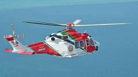 Helicóptero de rescate de EAU. (WAM)