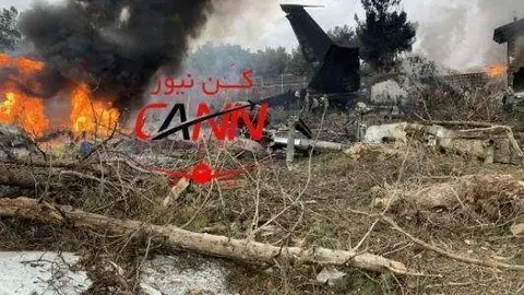 Una imagen de Twitter del avión siniestrado.