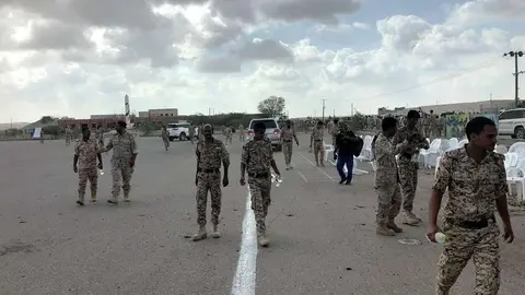 Soldados yemeníes en Adén.