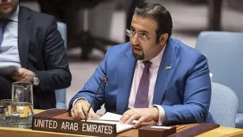 Intervención de Saud Al Shamsi, representante permanente adjunto de Emiratos Árabes Unidos ante la ONU. (WAM)