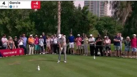 El golfista Sergio García durante el torneo de Dubai 2019.