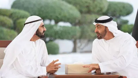 Un momento de un encuentro entre los dos líderes en el Sea Palace en Abu Dhabi