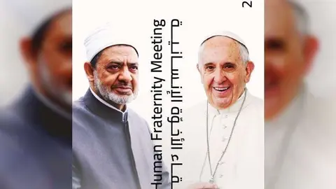 Sello conmemorativo de la vista papal. (WAM)