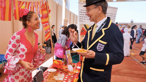 Pabellón de España durante el Día Internacional en el British School de Abu Dhabi. (Marta del Olmo)