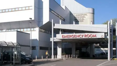 El hospital militar Landstuhl en Alemania.