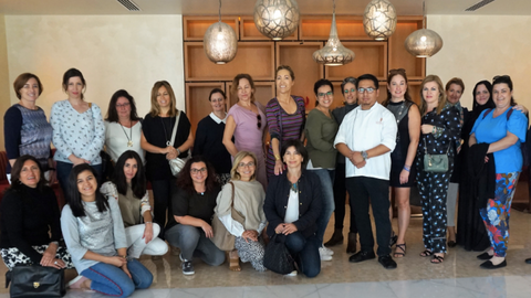 El grupo Españolas en Abu Dhabi celebra su desayuno de febrero. (Marta del Olmo)