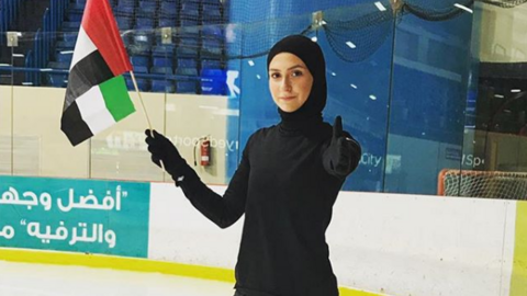 La patinadora sobre hielo emiratí Zahra Lari.