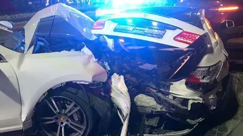 Estado en el que quedaron los autos tras el choque múltiple.