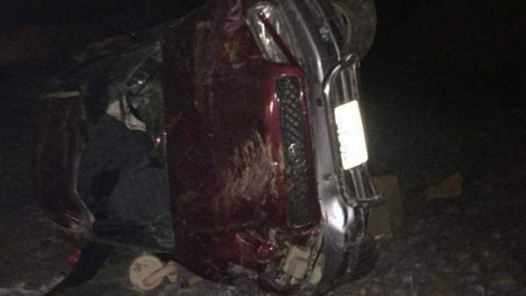 Una imagen del auto tras el accidente de tráfico.