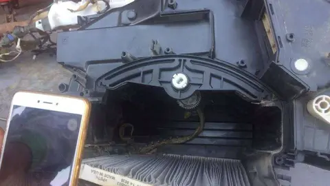 La familia distribuyó esta imagen de la serpiente en el coche.