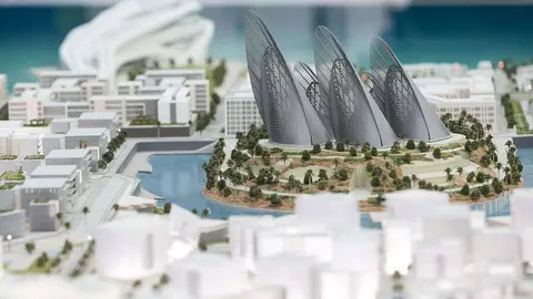 Una maqueta del Museo Zayed en Abu Dhabi. (The National)