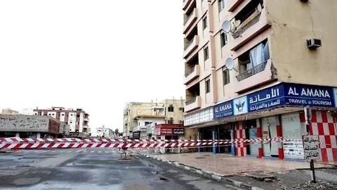 La Policía de RAK publicó esta imagen del edificio afectado.