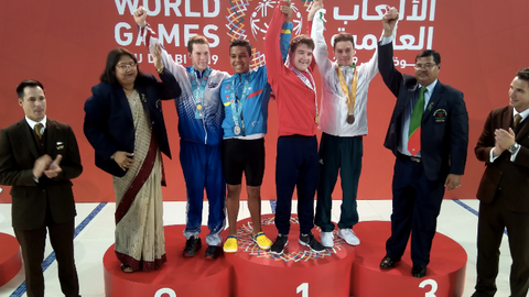 Podium tras la competición en la disciplina de natación. (Richard Ramos)