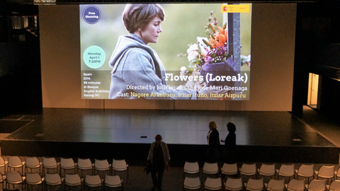 Imagen de la proyección 'Loreak' en Manaral Al Saadiyat en Abu Dhabi. (Marta del Olmo)