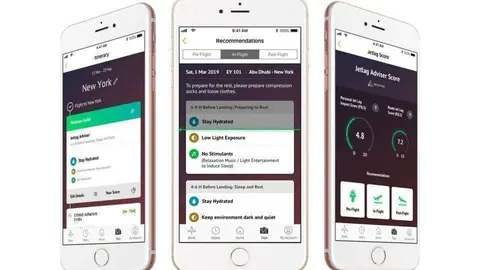 La aplicación para atenuar el jet lag de los pasajeros.