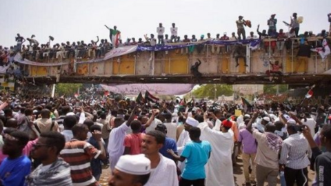 Manifestantes en Sudán.