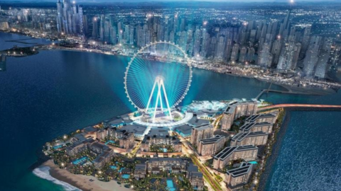 Una imagen de la noria de Dubai en la isla de Bluewaters.