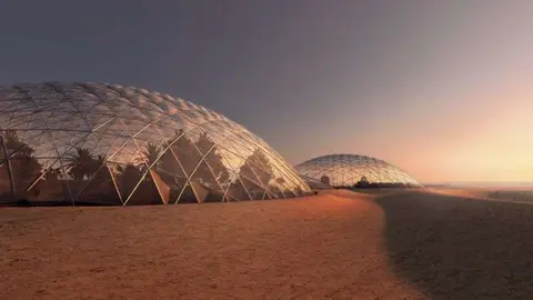 Una maqueta de Marte.