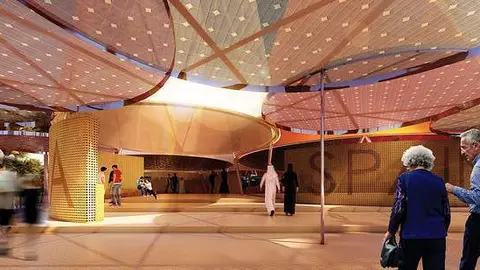 Simulación interior del pabellón de España en la Expo 2020 de Dubai. (AC/E)