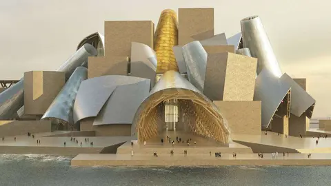 Una maqueta del Museo Guggenheim de Abu Dhabi.