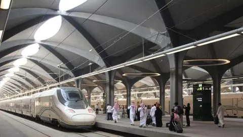 Una estación del tren Haramain en Arabia Saudita.