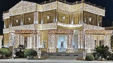 Palacio Zabeel iluminado por la boda del jeque Hamdan.