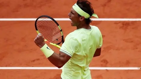 Nadal en la semifinal de Roland Garros 2019 ante Federer.