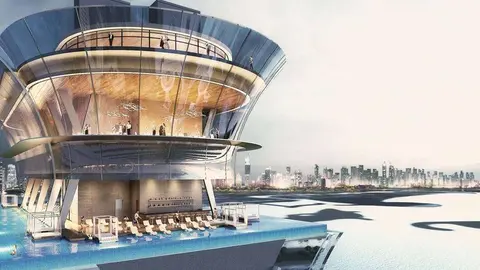 Piscina infinita en La Palmera de Dubai.