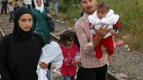 una familia en Oriente Medio.
