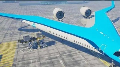El nuevo avión de KLM Flying-V.
