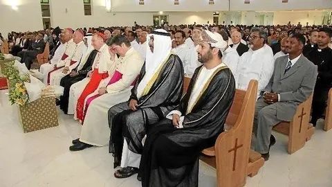Un momento de la inauguración de la iglesia ST Paul de Abu Dhabi. (EL CORREO)