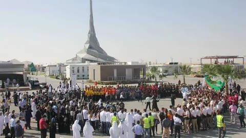 Torre en el Parque Solar Mohammed Bin Rashid Al Maktoum de Dubai. (EL COREO)